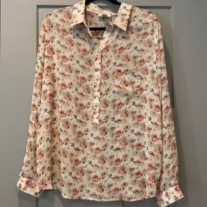 Loft XL Shear floral blouse